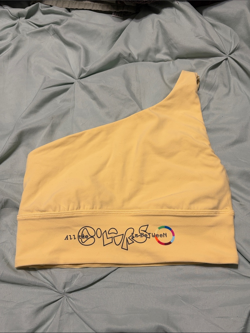 Lululemon Align Asymmetrical Bra Light Support A/B Cup Pride Swirl Yellow Size 4 - Picture 3 of 7